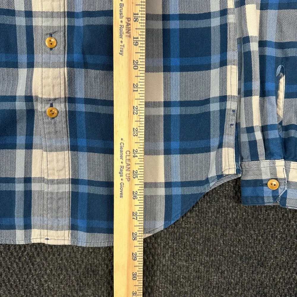 J. Crew Flannel Shirts Lot of 2 Mens S Red Blue Herringbone Plaid Long Sleeve